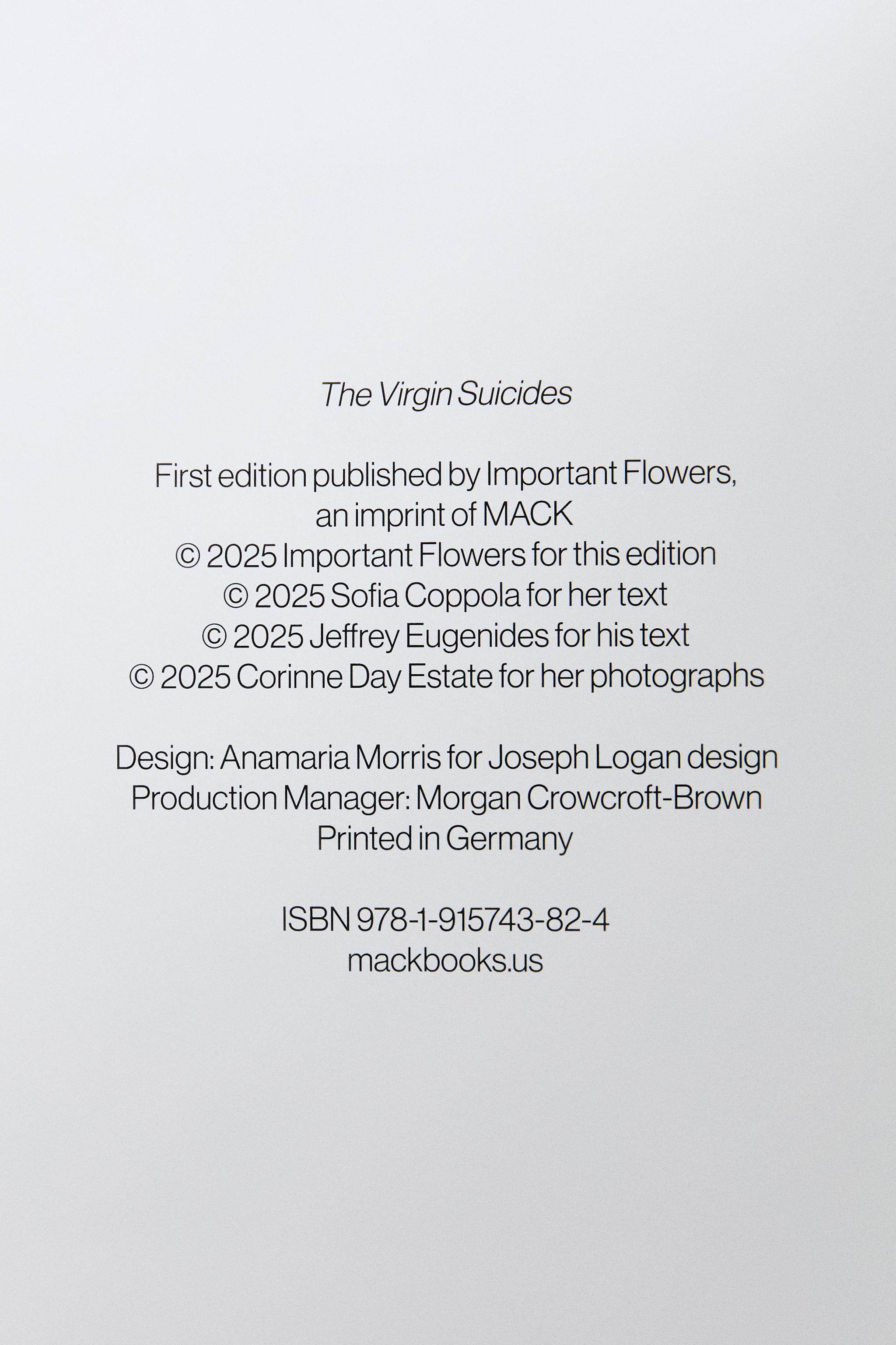 BOOK THE VIRGIN SUICIDES BY SOFIA COPPOLA